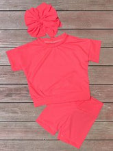 Load image into Gallery viewer, Neon Coral Short Lounge Set
