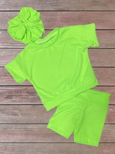 Load image into Gallery viewer, Neon Green Short Lounge Set
